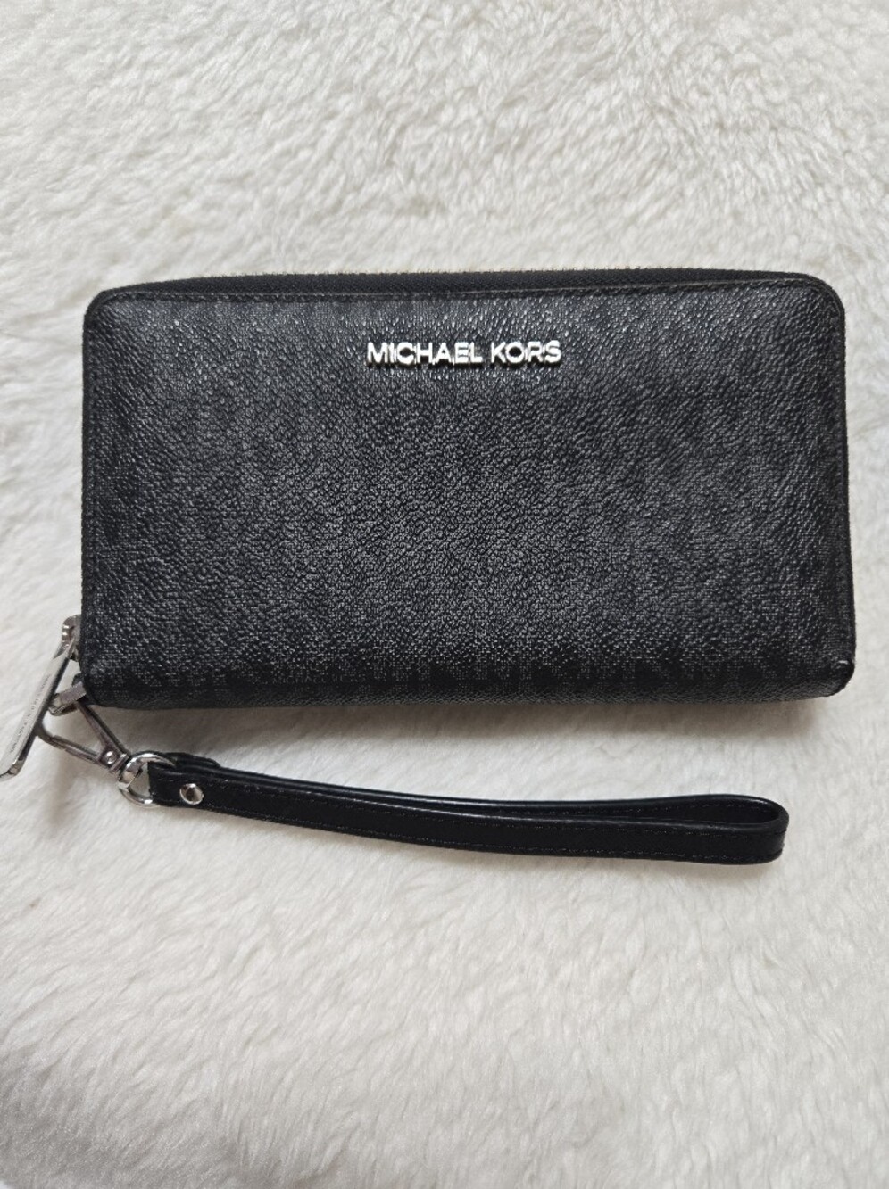Michael Kors Jet Set Black Signature Logo Continental Wallet